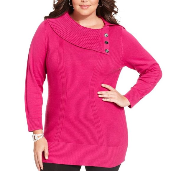 Style & Co. Sweaters - Style & Co Magenta Tunic Sweater